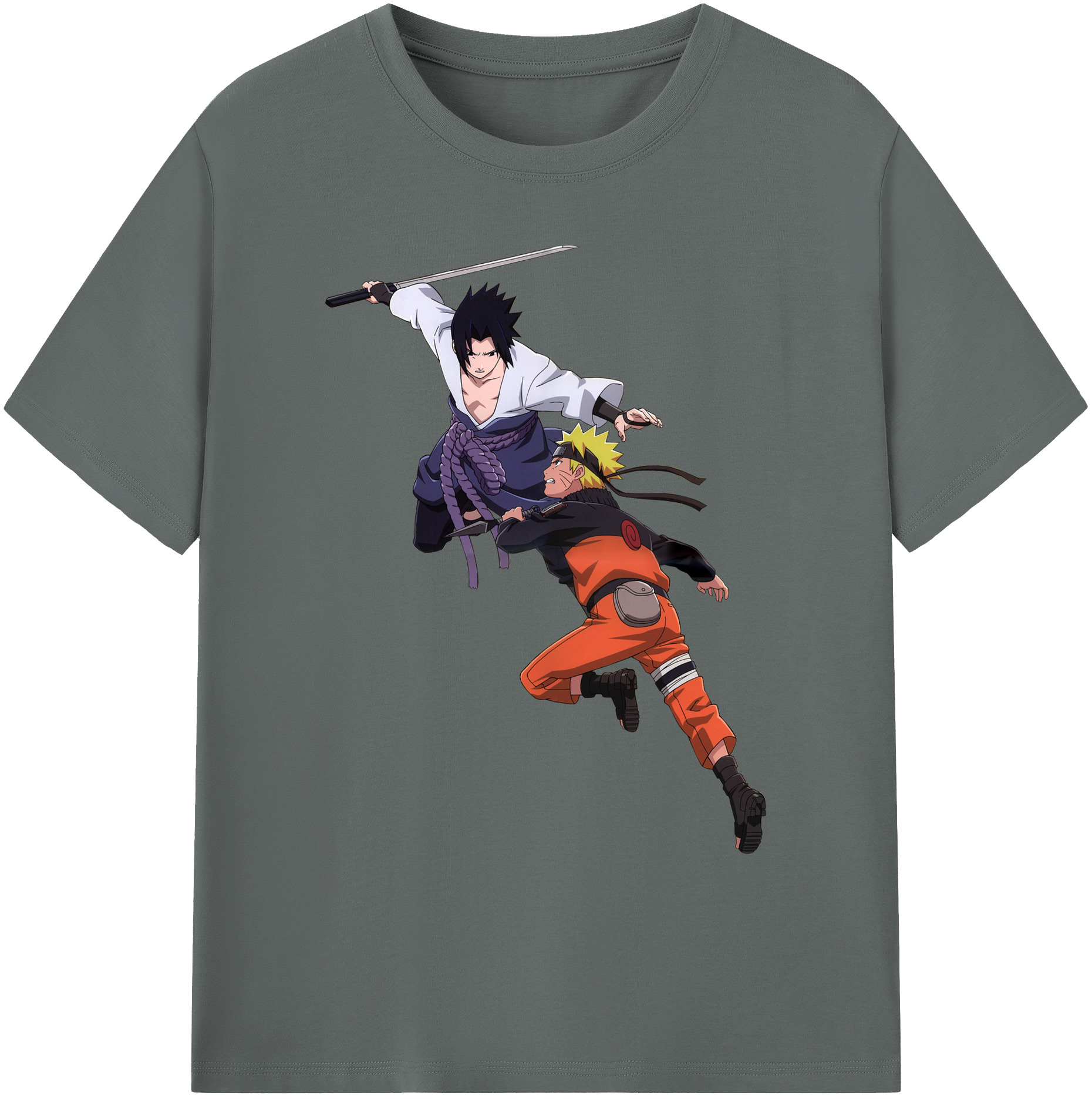 （画像用） NARUTO -ナルト- うちは サスケ Uchiha Sasuke 綿100％ メンズ半袖Tシャツ｜肌触りやわらか＆通気性